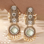 Gold Plated Kundan Drop Earrings